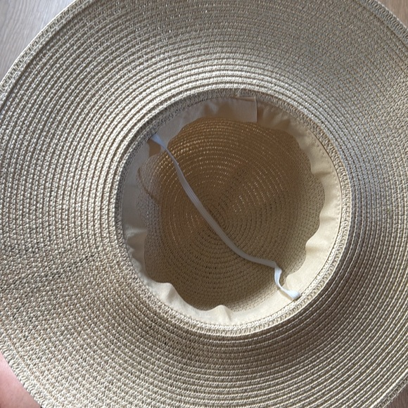 Bride Straw Sun Hat Tan and Black - Picture 3 of 4